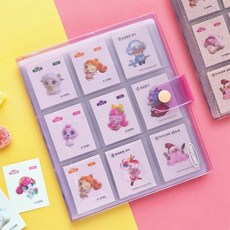 잼스튜디오 티니 띠부띠부씰 앨범 스티커 바인더 보관함, 01트윙클핑크