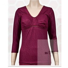 여성 긴팔 내의 내복 할머니 빨간 성인 기모브라