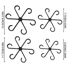 4개입 자동차 시트 헤드레스트 훅 조절 가능한 수납 클립 고정장치 재사용 설치 쉬운 인테리어 액세서리, 03 Black