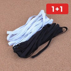 패션 납작 검정 고무줄 헤어 밴드 머리끈 탄력 고정 1+1, 1개, one  6골 검정색