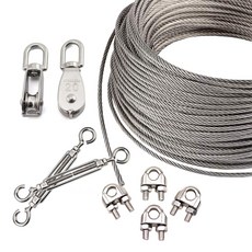 스텐와이어 1M / 와이어클립 / 턴버클 / 도르래, 1.스텐 와이어로프 1M, 0.8mm, 1개