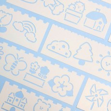 그림모형자 그림그리지 모양 따라그리기 자 4P sky+28384sh