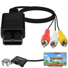 N64 AV 케이블 게임큐브 비디오 코드 닌텐도 64N64게임큐브슈퍼 SNES TV 게임 복합 플러그 앤 플레이 디스플레이 케이블6피트과 호환됩니다, One Pack