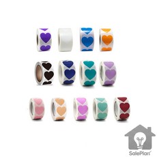 SP 하트 칼라 스티커 책상정리필수템 캐리어스티커 스티커 라벨 감성스티커 디자인스티커, 색상, 초록