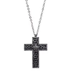 타노스 목걸이 메탈 십자가 실버 보관함 성경 빈티지 주기도문 오겜 엔티크 트렌디