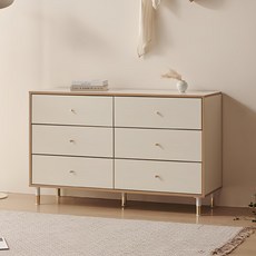 파로마 리디아 와이드 서랍장, 오크화이트, 6단