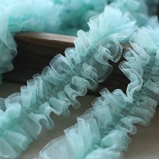 1M Pleated 레이스 란제리 메쉬 의류 드레스 여성 우아한 럭셔리 리본 5cm 폴카 도트 바느질 용품 인형 액세서리 YU37, 앤틱 브론즈, 1개