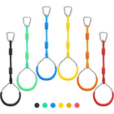 어린이 닌자 슬랙라인 장애물 4팩 컬러풀 체조링 놀이터 훈련 장비 세트, 6 Color