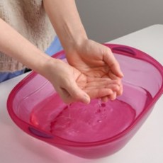 세면대야 다라이, 리빙 사각 반투명 볼 중 블루