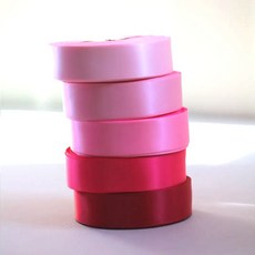 리본빌 클래식 양면 공단 리본 25mm 3마 포장 리본공예 DIY, 1개, 176 핫핑크