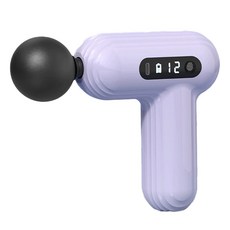 時尚迷你筋膜槍 輕巧設計 12檔變頻 深層肌肉放鬆按摩, 紫色單頭【數顯】, JM-1