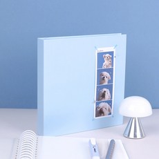 국내제작 하이데이 접착식 네컷 앨범 사진 포토북 세트, 스카이 블루