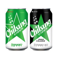 칠성사이다 2종세트 24+24 오리지널 제로 355ml 업소용
