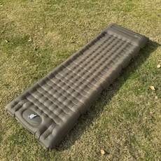 露營氣墊 戶外便攜式腳踩式自動充氣單雙人防潮車載睡墊, 軍綠色[尺寸194x70x11厘米] 可