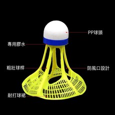 尼龍防風羽毛球 結實耐用不變形, 1個, 一筒3個入