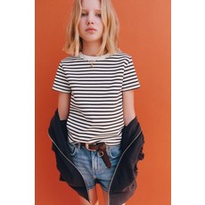 국내배송 자라 ZARA 인터록 스트라이프 티셔츠 971055