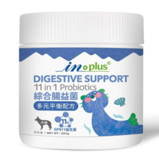 in plus 11合1綜合腸益菌 多元平衡配方 280g 犬用 腸胃保健 益生菌, 消化功能/胰臟/胃部改善, 1個