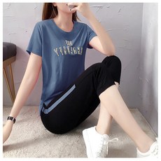 5CENT 女款運動休閒套裝 短袖七分褲兩件式