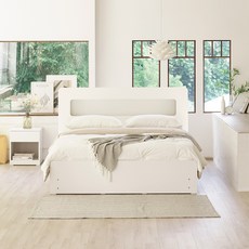 하포스 E0 3단 멀티 서랍 침대 프레임 S SS D Q (LED헤드 매트포함 지정일설치), 미니피스3단+레이 헤드 (화이트) 리즌 23 파워본넬