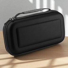 Switch 主機收納包 - 專用手提硬殼保護盒 (可攜帶主機/充電器/遊戲卡), 黑色, 1個, Switch主機收納包