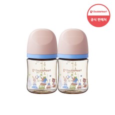 더블하트 모유실감 3세대 PPSU 노꼭지 젖병 트윈팩, 애니멀타운, 1개, 160ml