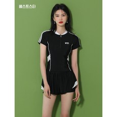 베스트스타 여성 속건 슬림핏 신축성 안심 투피스 수영복 실내 수영장 전용