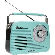 RadioShack 휴대용 레트로 AM/FM/SW 라디오 (블루투스 충전식 배터리 고출력 스피커 USB 및 microSD 재생 3.5mm 입력 단자 베이비 블루 모델, RadioShack 휴대용 레트로 AM/FM/SW 라디