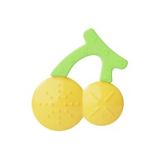 DFMEI 薯條牙膠嬰兒磨牙棒寶寶食品級硅膠新生兒咬膠玩具防吃手神器安撫, 1個, 如圖, 櫻桃【黃色】