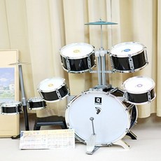 세트 가정용 악기 드럼 장난감 공연 초보 미니 연습, 핑크 (드럼 7개+심벌즈 2개+전자