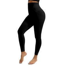 LIRASDIS 여성용 하이 웨이스트 레깅스 복부 컨트롤 팬츠 발목 길이 블랙. S