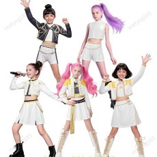台灣出貨 發票【萬聖節】K-POP獵魔女團cos服白色打歌服魯米米拉佐伊萬聖節兒童舞臺表演服 萬聖節服飾 連衣裙 萬聖節