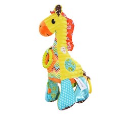 雪倫小舖 安撫玩具 可愛動物造型拉鈴 嬰兒車玩偶, 長頸鹿-F, 1個