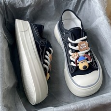 Cwadun 여성의 새로운 두꺼운 밑창 매일 다목적 캔버스 신발