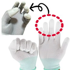 더데이원 손끝 코팅 얇은 작업용 장갑, 25개, 화이트(L)