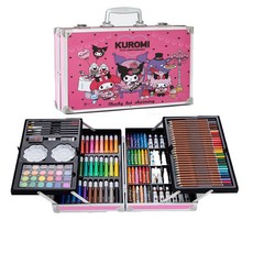 쿠로미 프리미엄 미술 도구 세트 4단 케이스 145p 화구박스 전문가용, 1박스, 145개