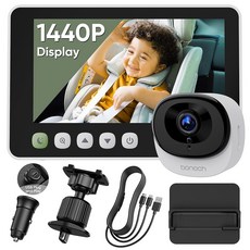 bonoch 5인치 1440P 자동차 카메라 360 회전 의 가장 선명한 모니터 뒷좌석 후면 거울, 1 Car Cam
