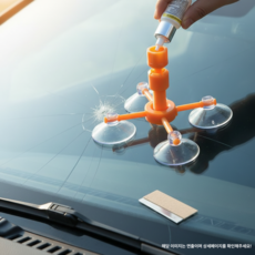 자동차 유리 복원제 돌빵 앞유리 복원 보수제 접착제, 1세트, 2ml