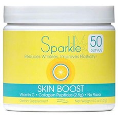 Sparkle Skin Boost No Flavor Verisol Collagen Peptides Protein Powder 비타민 C 보충 음료 2.8oz, 50-서브, 맛 없음, 142g, 1개