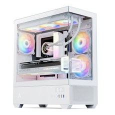 앱코 U30P 마린+ 미들타워 케이스 실시간 온도 디스플레이, 앱코 U30P 마린디스플레이 화이트 PC 케이스