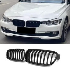 BMW 호환 고광택 블랙 그릴 1 2 3 4 5시리즈 X1 X3 X5 X6 X7 GT 전면 라디에이터 그릴, 3시리즈 2012-19 싱글라인, 1개
