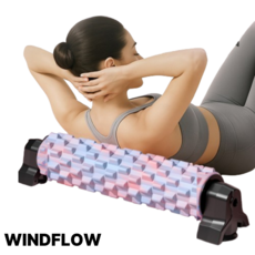 윈드플로우 3D 롤링 돌기 EVA 폼롤러 흡착식 지압 마사지 홈트, 핑크블루, 1개