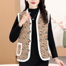 리치언니 누빔 할머니 엄마 김장 방한 털 조끼