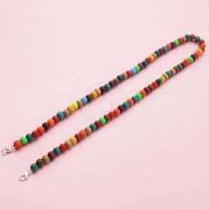컬러풀 우드비즈 목걸이 천연나무 구슬 액세서리 핸드메이드 데일리 착용
