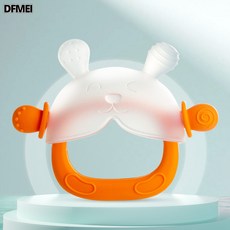 DFMEI 嬰兒咬咬膠牙膠食品級磨牙棒嬰兒出牙期硅膠母嬰用品咬咬樂, 1個, 如圖, 小兔牙膠※橙色