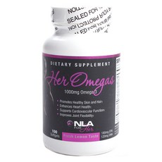 NLA FOR HER Her Omega 1000 毫克新鮮檸檬軟膠囊, 1罐, 100顆, 1罐