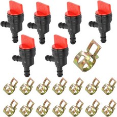 14인치 인라인 연료 차단 밸브 90° 가스 클램프 포함 브리그스 앤 스트래튼 잔디 트랙터용 494768 698183, 90°Fuel Shut Off Valve