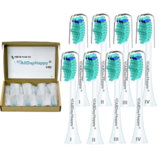 Bareuni Care 飛利浦相容 PH型 替換電動牙刷頭 8入, 1個