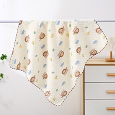 嬰兒純棉空氣層包巾 85x85cm 寶寶彩邊抱毯 嬰兒包裹巾 四季通用
