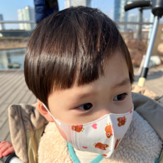 나와아기 마스크 5매입 4세~8세 엄마가찾는3D 아기가찾는찰떡 어린이 새부리형 아기와나, 곰돌이(4~8세)