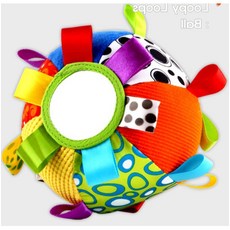 신생아 촉감자극 6종 텍스쳐 딸랑이 헝겊공 두뇌개발 아기딸랑이 출산선물, 1개